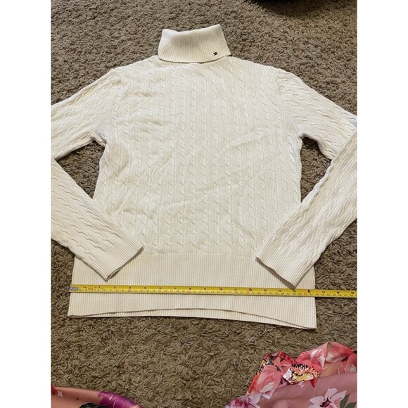 Tommy Hilfiger Women's Turtleneck Pullover Sweater, White, Size L - Picture 4 of 8